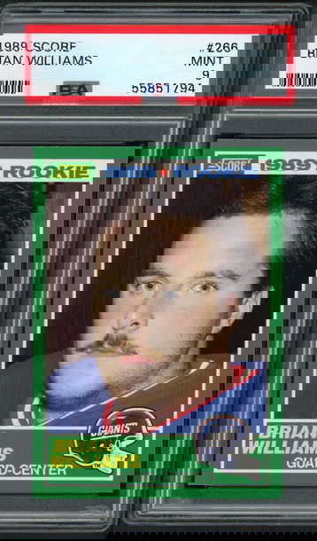 1989 Score Brian Williams RC #266 New York Giants - PSA 9