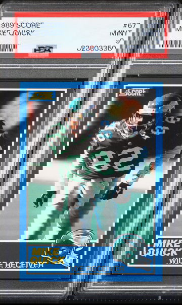 1989 Score Mike Quick #67 Philadelphia Eagles - PSA 9