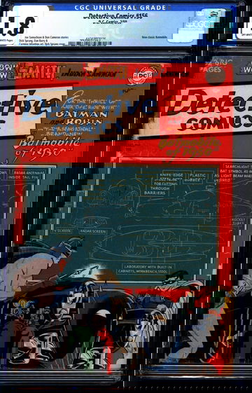 Detective Comics #156 (1950) CGC 1.8 -- O/w to white; "New" classic Batmobile