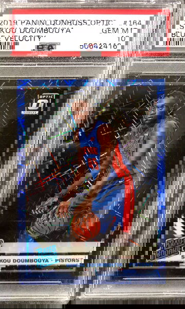 2019 Optic Sekou Doumbouya #164 BLUE VELOCITY PSA 10 GEM MINT 