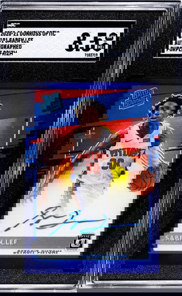 2020 Donruss Optic Purple Prizm Saben Lee #191 RC Auto SGC 8.5
