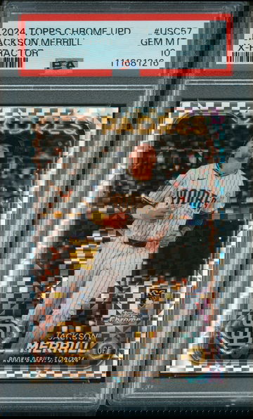2024 Chrome Update X-Fractors Jackson Merrill #USC57 PSA 10