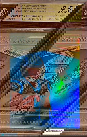 POP4 BGS 9.5 RC Christian McCaffrey 2017 Optic Silver Prizm Rookie Gridiron King