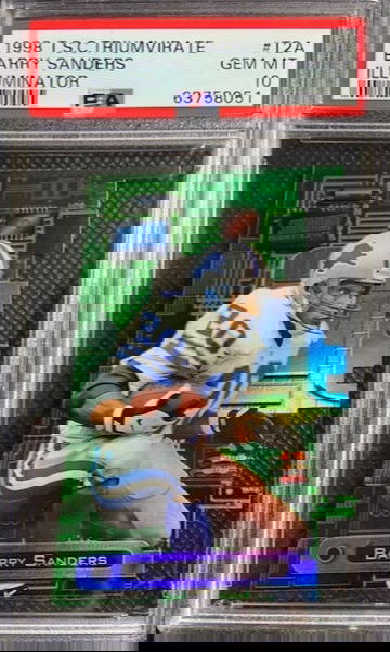 1998 Topps Stadium Club Triumvirate Illuminator Barry Sanders T2A PSA 10 Gem Mint Pop 6