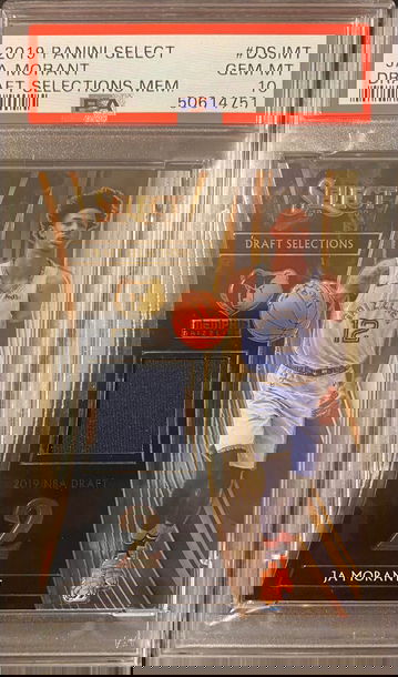 2019 JA MORANT SELECT DRAFT SELECTIONS ROOKIE PATCH PSA 10 