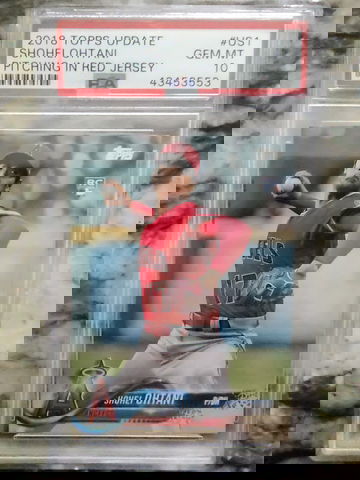 2018 Topps Update Shohei Ohtani Pitching in Red Jersey Rookie #US1