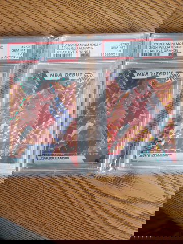 2019 Mosaic Orange reactive Zion Williamson PSA 10 Lot of 2 🔥🚀