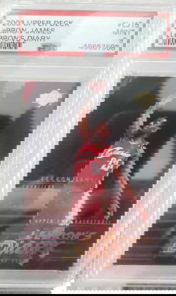 2003 Upper Deck, LeBron's Diary, #LJ15, Rookie RC, LeBron James, PSA 9