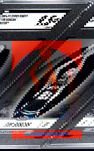 2006-07 Topps Finest Refractor #9 tim duncan SGC 9.5