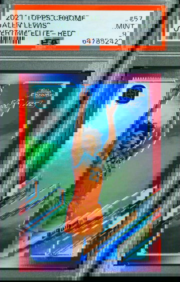 Jalen Lewis 2021 Topps Chrome Overtime Elite Red RC Refractor 3/5 PSA 9 Mint SSP