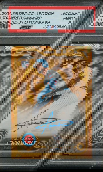 2024 Topps Gilded Chrome Gold Alexander Canario #CGAAC RC Auto /39 PSA 9
