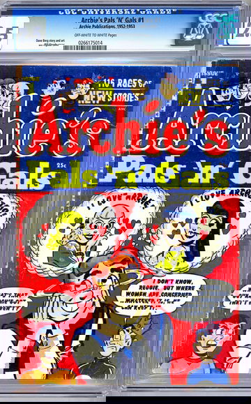 ARCHIE’S PALS N’ GALS #1 CGC 2.5 HTF GOLDEN AGE CLASSIC BILL VIGODA COVER 1952