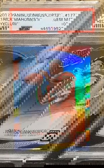 2017 PATRICK MAHOMES DONRUSS OPTIC RED YELLOW PSA 10