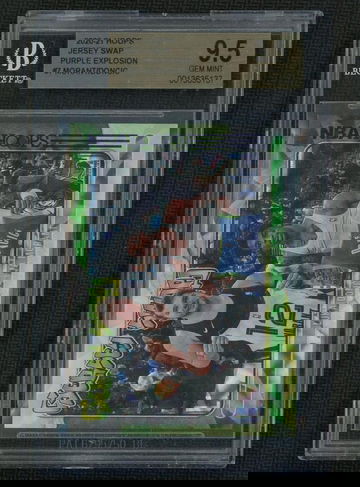2020 Panini NBA Hoops #7 Luka Doncic Ja Morant Jersey Swap Purple Beckett 9.5 Gem Mint Mavericks Grizzlies