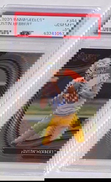 2020 Panini Select Field Level #344 - Justin Herbert - PSA 10 Gem Mint RC Rookie