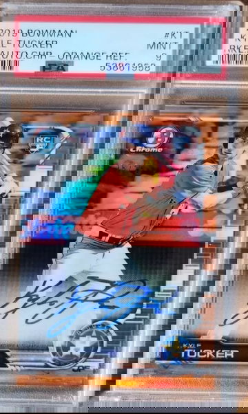 Kyle Tucker 2019 Bowman Chrome Orange Refractor RC Auto #/25 PSA 9