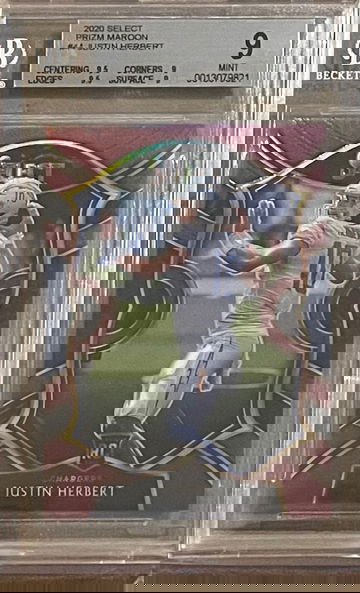 2020 Select Justin Herbert Maroon /149 BGS 9