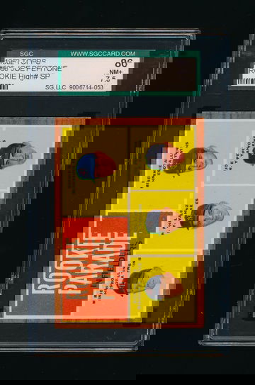 1962 Topps #596, Rookie Infielders Joe Pepitone RC SGC 7.5 NM+ Nice