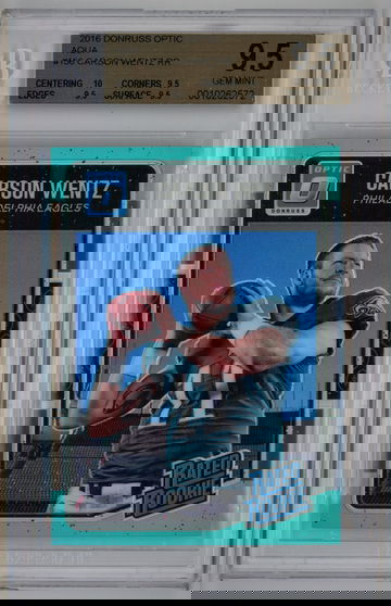 2016 Donruss Optic Aqua /299 Carson Wentz BGS 9.5