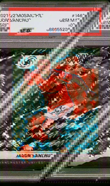 2021 Jadon Sancho Mosaic Premier League Genesis Prizm 146 PSA 10 Gem Mint