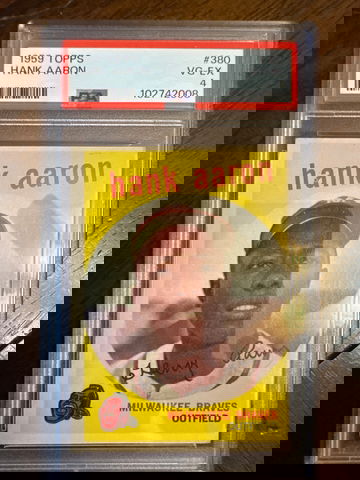 1959 Topps PSA Slabbed 4 VG-EX Hank Aaron card #380 