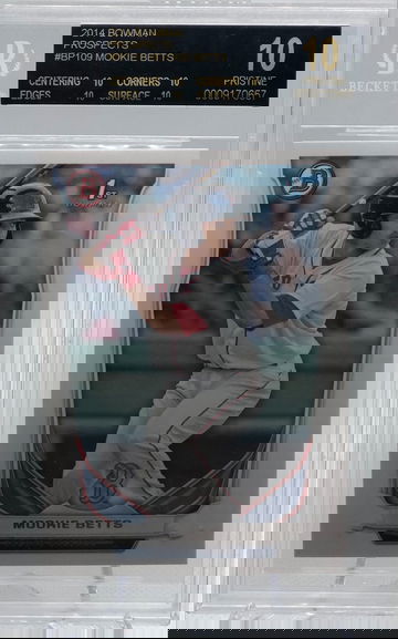 2014 Bowman Prospects #BP109 Mookie Betts BGS 10 Black Label POP 2 of 194