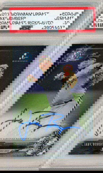 2017 Bowman Chrome Draft Auto Jake Burger PSA 10 29051437