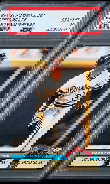 1991 Stadium Club Charter Members Barry Bonds PSA 10