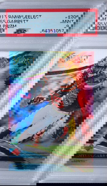 2017 Panini Select Myles Garrett Field Level Silver Prizm Card #206 PSA 9 Mint