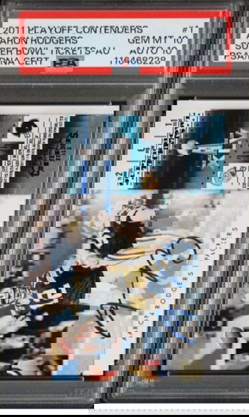 2011 Playoff Contenders Super Bowl Tickets Auto Aaron Rodgers #1 PSA 10 Pop 1