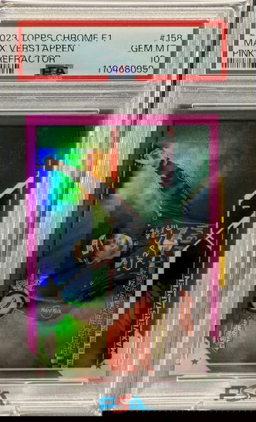 2023 Topps Chrome F1 Max Verstappen Pink Refractor 65/75 PSA 10 Population 2