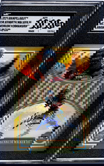 2022 PANINI LEGACY #158 KENNETH WALKER III AUTOGRAPH GEM MINT