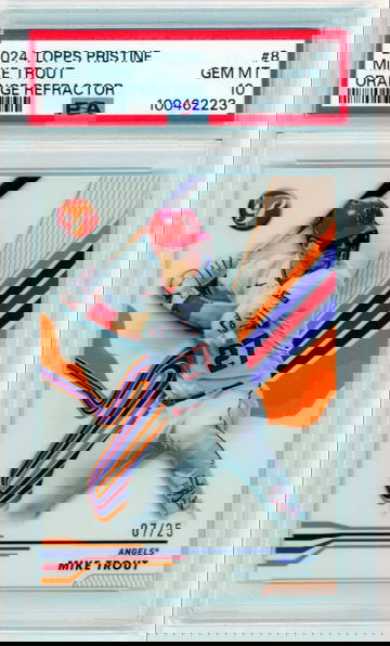 2024 Topps Pristine #8 Mike Trout Orange Refractor PSA 10 GEM MINT!