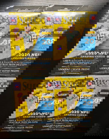 4x 2020 Select Football NFL Hanger Box 