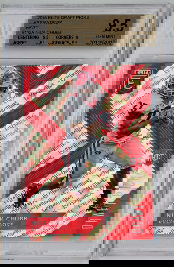 2018 Panini Elite Draft Picks Aspirations Red /49 Nick Chubb BGS 9.5