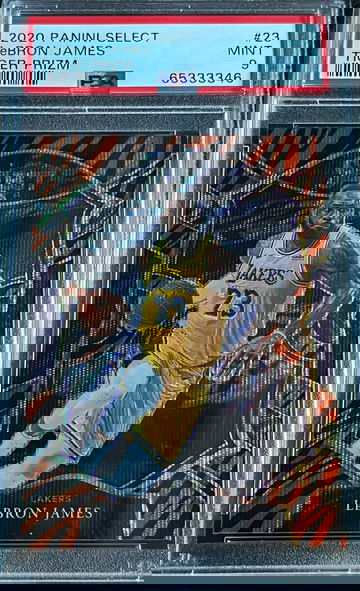 2020 Panini Select Tiger Prizm #23 LeBron James PSA 9 MINT