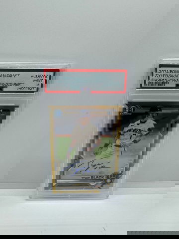 2021 Bowman Chrome Draft Tyler Black Gold Refractor RC AUTO #D 43/50 PSA 9 MINT