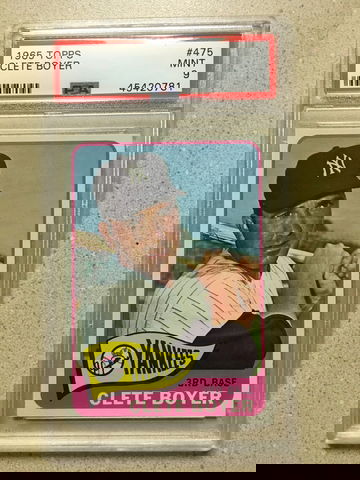 1965 Topps #475 Clete Boyer PSA 9 MINT YANKEES 