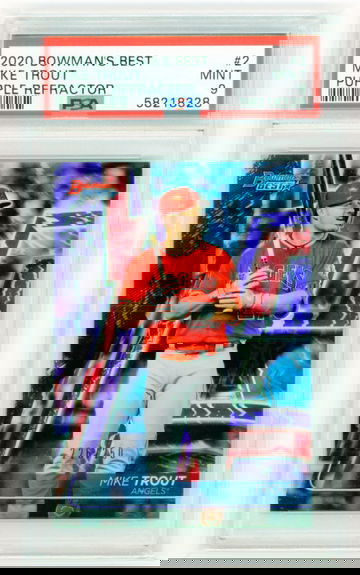 2020 Bowman's Best #2 Mike Trout Purple Refractor PSA 9 MI NT!