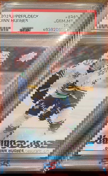 QUINN HUGHES 2019/20 Upper Deck Young Guns RC PSA 10