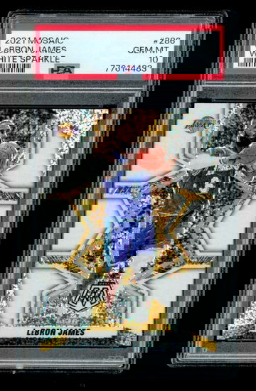 2021 Panini Mosiac Lebron James White Sparkle PSA 10