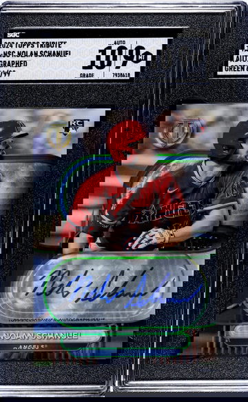 2024 Topps Tribute #TA-NSC Nolan Schanuel Auto. Green /99 SGC 9