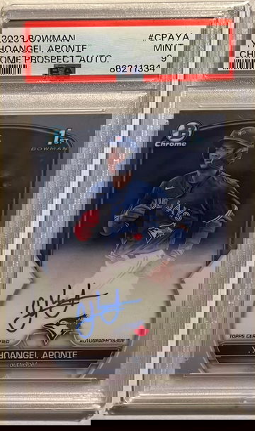 2023 Bowman Chrome Yhoangel Aponte 1st Bowman AUTO PSA 9