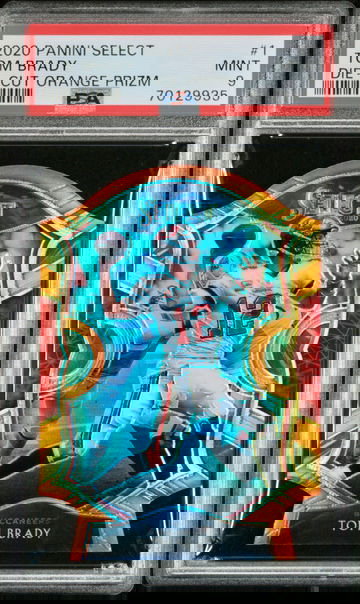 2020 Panini Select Tom Brady #1 Orange Die-Cut Prizm Concourse PSA 9 Mint SP