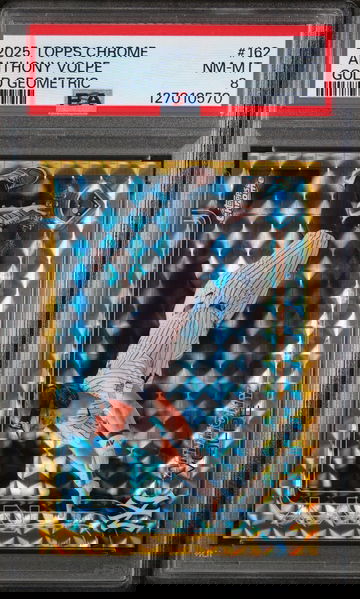 2025 Topps Chrome Gold Geometric Anthony Volpe #162 PSA 8