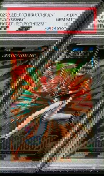 2022 Select Draft Picks Bryce Young Turbocharged Tie-Die Prizm Rookie /25 PSA 10