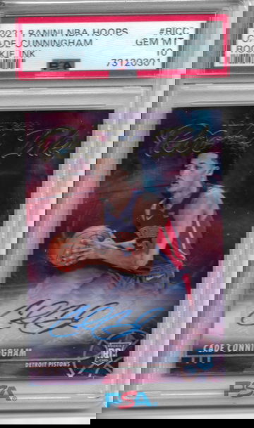 2021 Hoops Cade Cunningham Rookie Ink #RICC PSA 10 Gem Mint RC