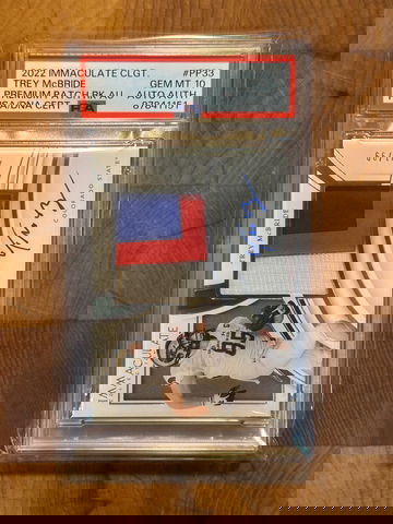 2022 Immaculate Collegiate #PP33 Trey McBride RPA On-Card /99 RC PSA 10 Gem Mint