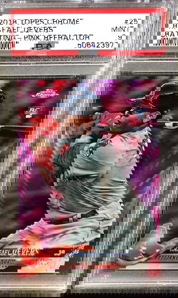 2018 Topps Chrome Rafael Devers #25 Pink Refractor PSA 9 MINT