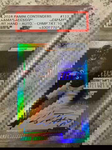 2018 Panini Contenders Lamar Jackson Champ Ticket /49 PSA 10. POP 1!!!!